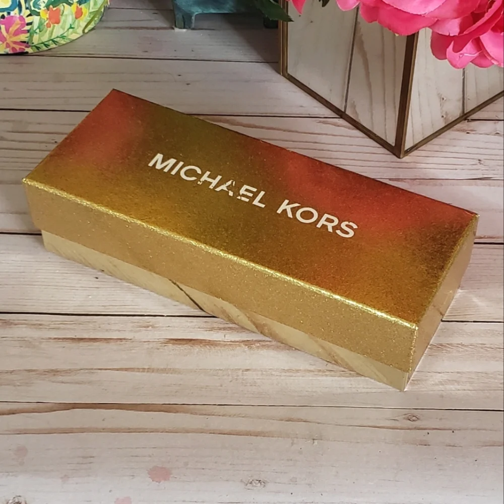 Michael Kors Gold Bling Logo Reversible Belt in Gift Box NWT
